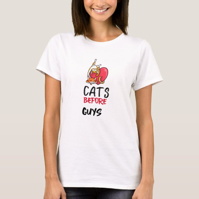 T-shirt Chats Rétro Avant Les Gars Drôle Citation De Chat  (Devant)