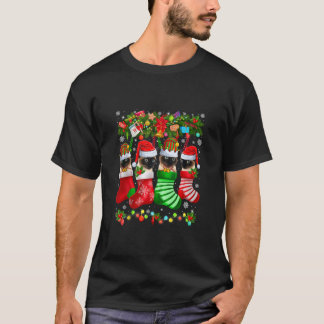 T-shirt Chats Siamais Elf Père Noël Drôle Dans Chaussettes