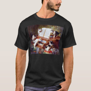 T-shirt Chats sur Piano Vintage