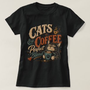 T-shirt Chats Vintage & Café le Mélange Parfait