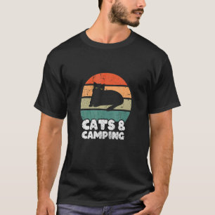 T-shirt Chats vintages Et Camping Chat Hommes Ou Femmes