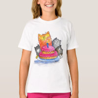 Chats Whimsical avec gâteau d'anniversaire