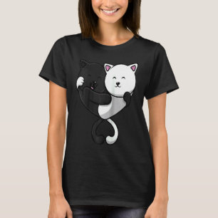 T-shirt Chats yin et yang Baseball Raglan chinois