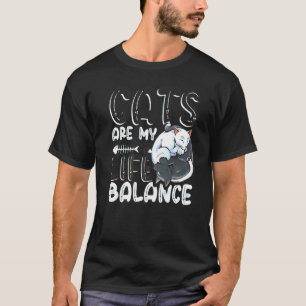 T-shirt Chats Yin et Yang Équilibre de Vie Chat Mignon 1