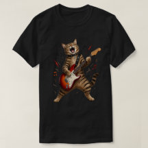 Chatte Rockstar Jouant de la Guitare Électrique