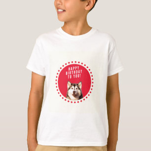 T-shirt Chatte Sibérien Husky Chien Joyeux Anniversaire