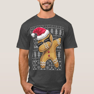 T-shirt Chaud de Noël moche Dabbing Homme en pain d'épic