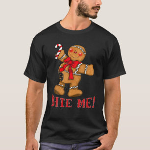 T-shirt Chaud de Noël moche me mordre Gingerbread Homme