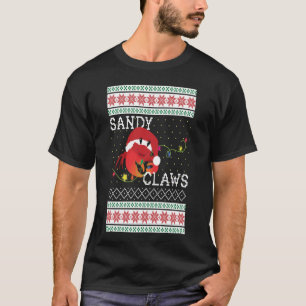 T-shirt Chaud de Noël moche Sandy Claws Crab amateurs de 