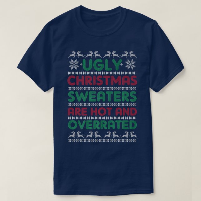 T-shirt Chaud et sueur de Noël moche Prem (Design devant)