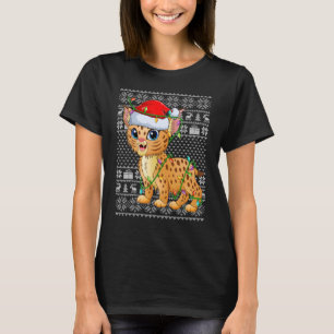 T-shirt Chaud moche style Xmas Lumières Père Noël Bobcat C