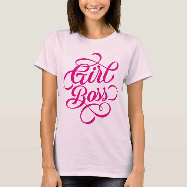 T-shirt Chaud rose fille Boss Joli Swashes (Devant)