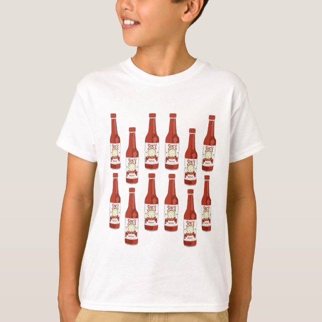 T-shirt Chaud Sauce Spicy Fun Picante Motif PERSONNALISER  (Devant)