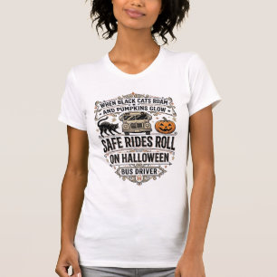 T-shirt Chauffeur de Bus Halloween Gravure Vintage Épouvan