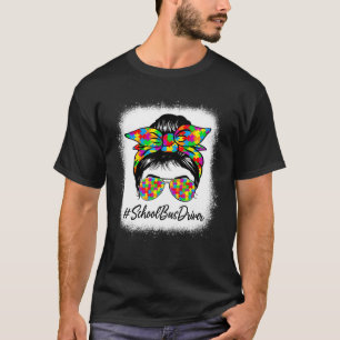 T-shirt Chauffeur de Bus Scolaire Chignon Méssé Femmes Sen