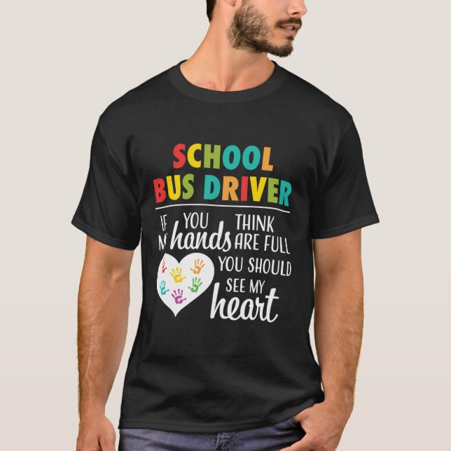 T-shirt Chauffeur de bus scolaire Coeur mignon Appréciatio (Devant)