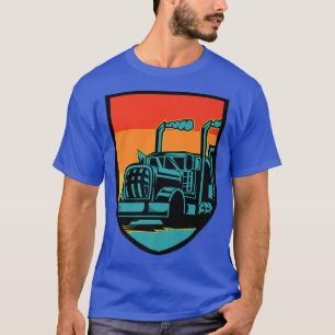 T-shirt Chauffeur de camion Camion 18 Roue Rétro Sunset Sh
