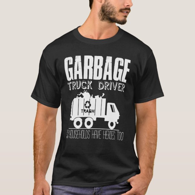T-shirt Chauffeur de camion-poubelle Chariot Camions de re (Devant)