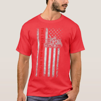 T-shirt Chauffeur de camion retraité Camion Patriotique Am