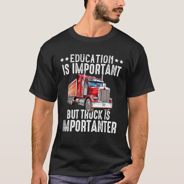 T-shirt Chauffeur de camion Trucker Hommes Papa Funny Truc (Devant)