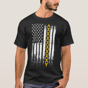 T-shirt Chauffeur de camion US Épave-drapeau mince Jaune