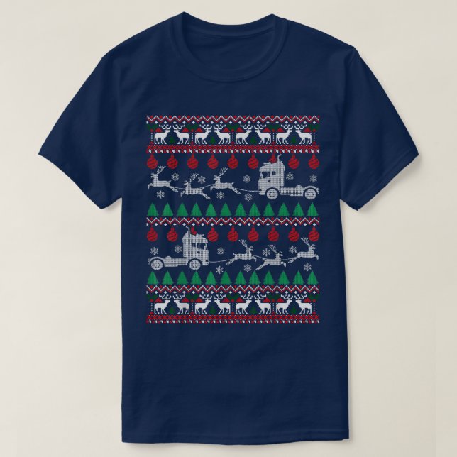 T-shirt Chauffeur de camion Vilain Chauffeur de Noël Camio (Design devant)