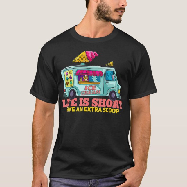 T-shirt Chauffeur de crème glacée Camion cadeau Crème glac (Devant)