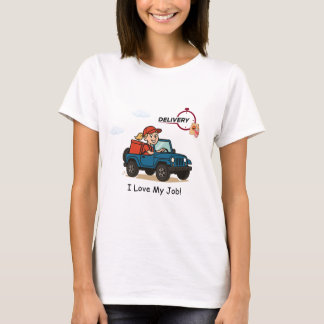 T-shirt Chauffeur de Livraison de Nourriture Rapide Dessin