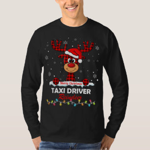 T-shirt Chauffeur de Taxi Renne Chapeau de Père Noël Plaid