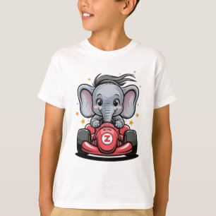 T-shirt Chauffeur de voiture cousue bébé éléphant course