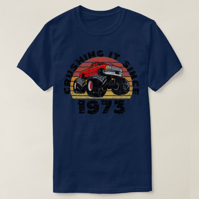 T-shirt Chauffeur Monster De Camion L'Écrasant Depuis 1973 (Design devant)