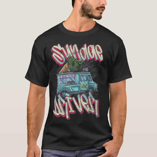 T-shirt Chauffeur Sundae Souche Truck de glace en état de  (Devant)