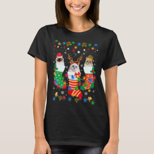 T-shirt Chaussettes de Noël de chaton de chat Ragdoll mign