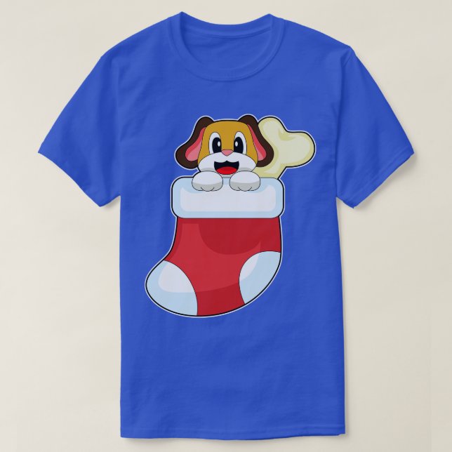 T-shirt Chaussettes de Noël de chien (Design devant)