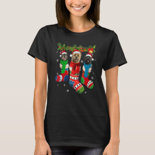 T-shirt Chaussettes de Noël de Chien de Cairn Terriers Pèr