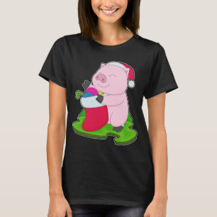 T-shirt Chaussettes de Noël de porc