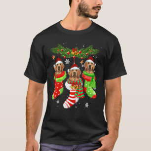 T-shirt Chaussettes de Noël Golden Retriever Arbre Lumière