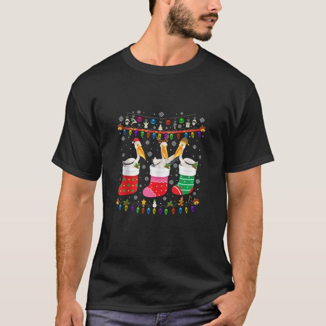 T-shirt Chaussettes de Noël pélicans moches Sweater Paj (Devant)