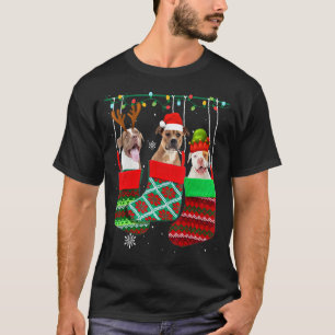 T-shirt Chaussettes de Noël pour chien Pitbull Pyjama de N