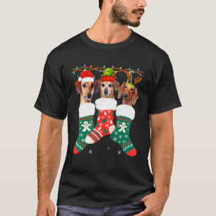 T-shirt Chaussettes de Noël pour chien teckel  Pyjama de N