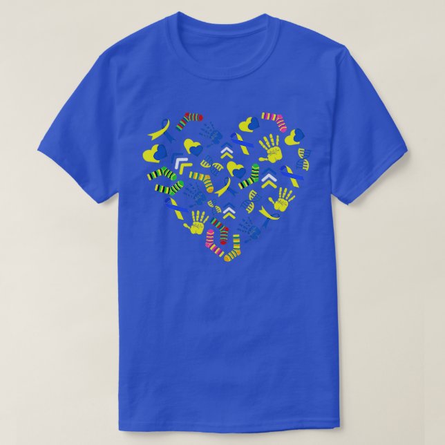 T-shirt Chaussettes de sensibilisation au coeur du syndrom (Design devant)