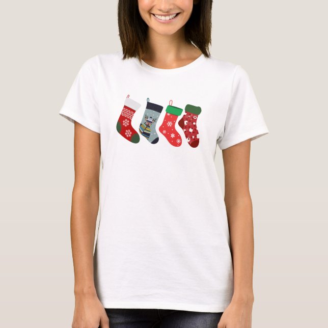T-shirt Chaussettes Jeu de Noël Fun Noël Femmes modernes R (Devant)
