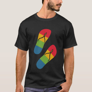 T-shirt Chaussons Arc-en-ciel Art Noir moderne Simple tend