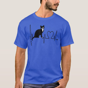 T-shirt Chaussure de neige Chat Heartbeat EKG Funny I Love