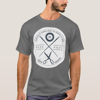 T-shirt Chaussures à coudre amusantes ciseaux de danger fr