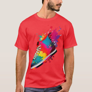 T-shirt Chaussures artistiques colorées