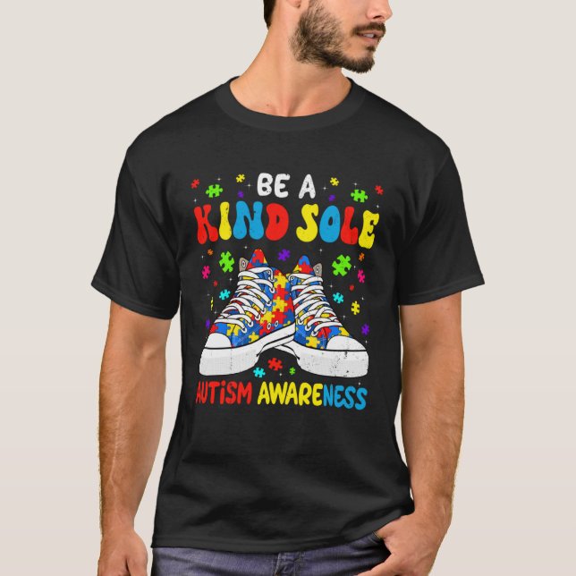 T-shirt Chaussures Be Kind Sensibilisation sur l'autisme M (Devant)