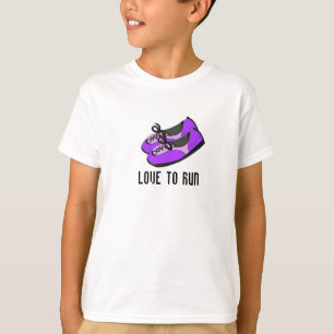 T-shirt Chaussures de course violettes avec citation
