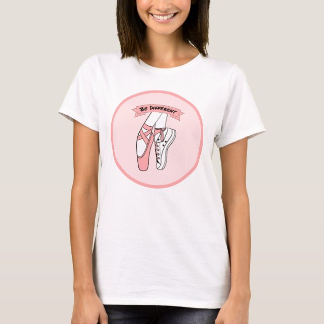 T-shirt Chaussures en Ballet Rose (Devant)