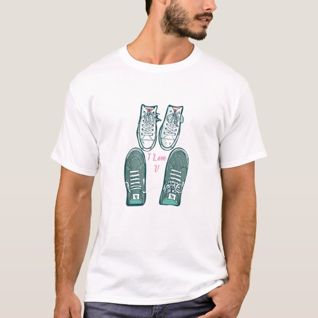 T-shirt Chaussures Heartstopper mignonne Je t'aime Épingle (Devant)